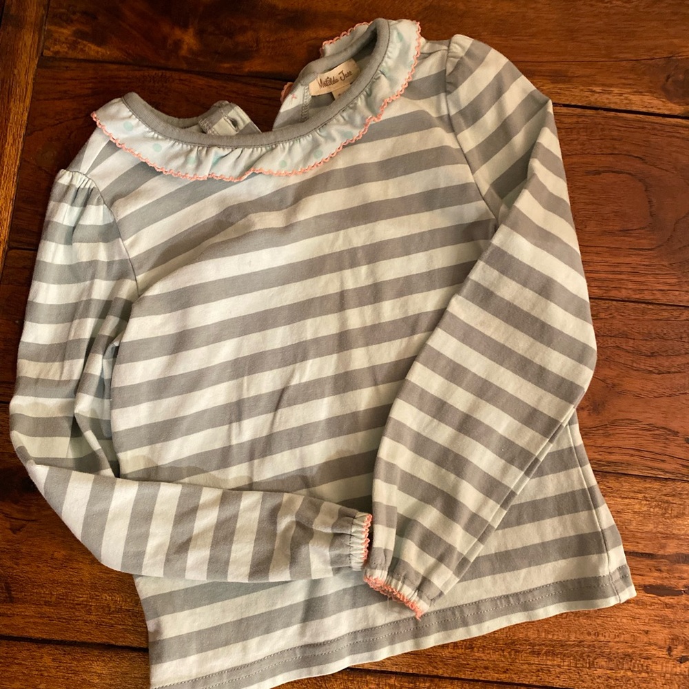 Matilda Jane Striped Top Ruffle Cuff Sleeve